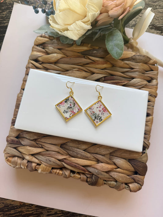 Diamond Floral Dangle