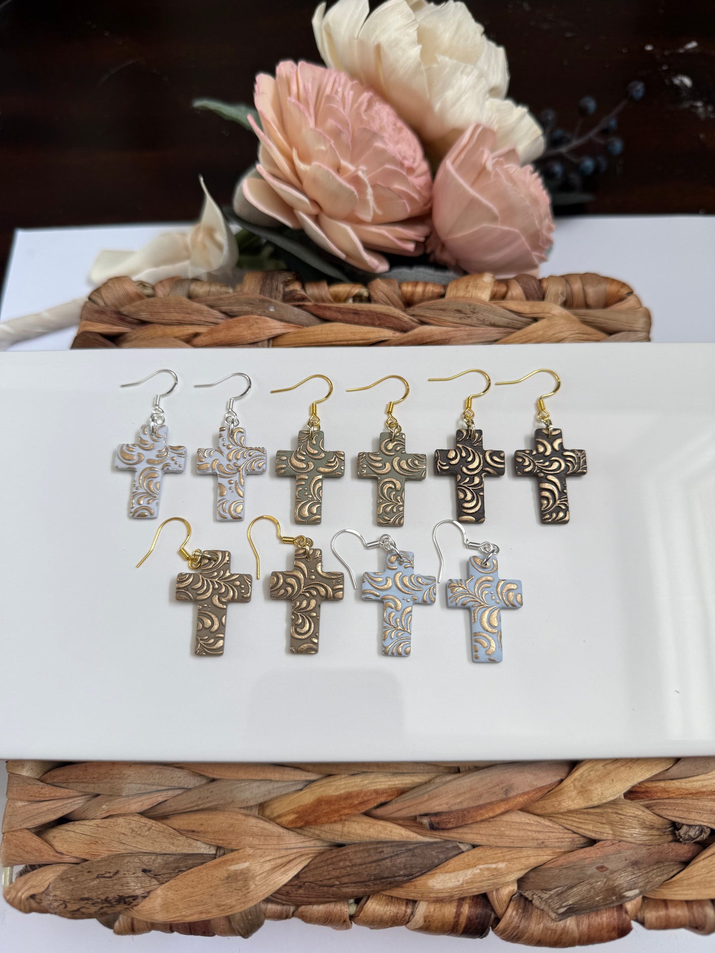 Embossed Cross Dangle