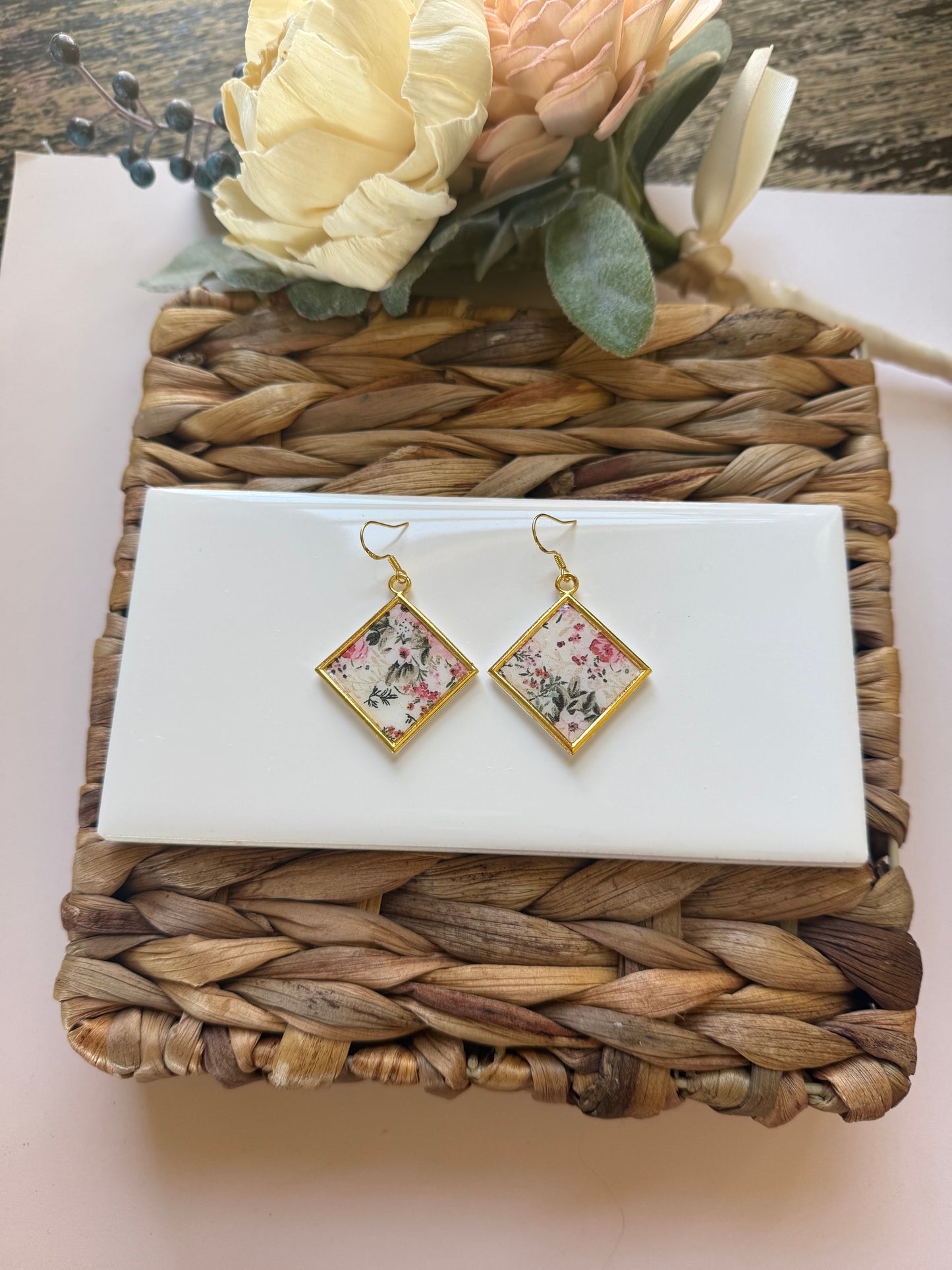 Diamond Floral Dangle